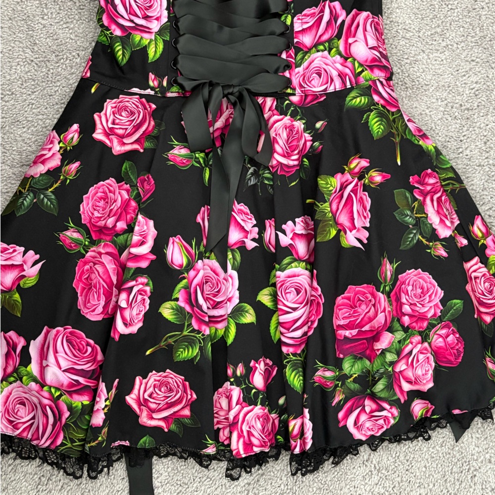 Sugar Thrillz Black & Pink Floral Mini Dress - Picture 8 of 15